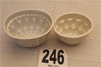 TWO CERAMIC FOOD MOULDS 7" & 6"