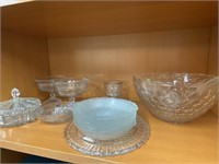 Lot of crystals candy dishes