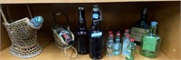Collectors empty bottles for beer, shots