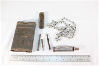 Antique Gun Cleaning Kit in Metal Case