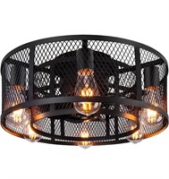 ($189) Ohniyou 19" Cage Ceiling Fans with Lights