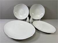 Style House "Platinum Ring" Platters, Bowls, S &