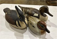 Three Wood Carved Ducks