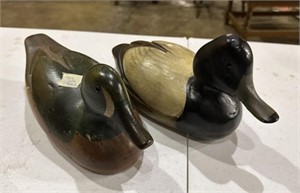 Two Carved Tom Taber Ducks