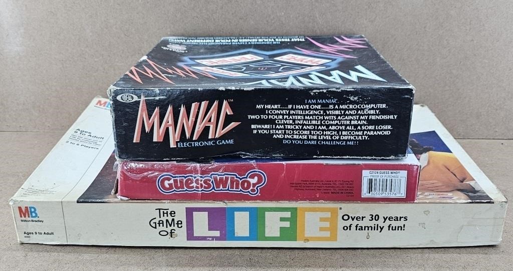 Life, Guess Who and Maniac Games