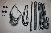 8 Pieces of Various Black Costume Jewelry-5