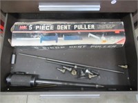Dent puller set with dent puller accessories.