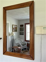 Pine framed mirror approx 30”x20”