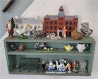 Tiny green shelf and miniatures
