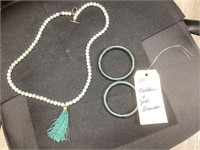 NECKLACE AND JADE BRACELET