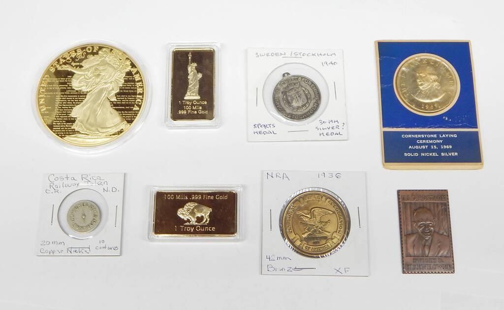 8 TOKENS and MEDALLIONS - PLEASE SEE DESCRIPTION