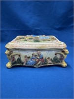 Porcelain Covered Jewelry Box Made In Italy