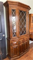 Lighted China Cabinet w/ 2Glass Shelves & 4 Doors
