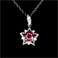 Heated Round Ruby 6mm Cz Gemstone 925 Sterling Sil