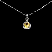 Round Citrine 7mm White Topaz Gemstone 925 Sterlin