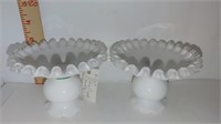 Fenton silvercrest milk glass candlesticks