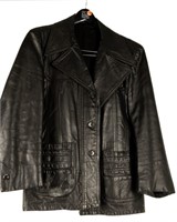Black Leather Blazer size 42 Reg