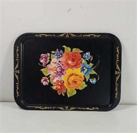 Vintage Tin Toleware handpainted serving tray