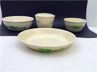 Vtg Ceramic Serving Ware  (4) Pc  USA Marked