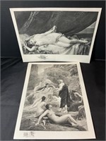 Antique risqué nude drawings