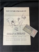 1940’s Army military Football Ticket Program