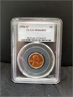 1956-D Graded Penny PCGS MS66RD