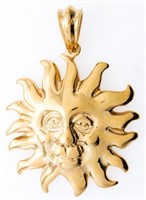 24kt GP SUN Face Pendant1