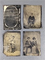Four Antique Tintype Photos
