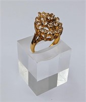 10k Gold over Sterling Ring w/CZ's