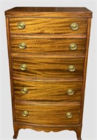 Mahogany 5 Drawer High Chest.