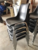 15 +/- Black Plastic Stacking Chairs