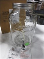Glass drink dispenser with spout - 13" H