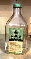 Ess-Jay White Mineral Oil advertising bottle