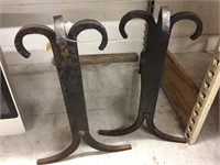 (2) 19th Century Wrought Iron Andirons