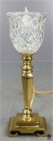 Crystal & Brass Torchiere Style Lamp
