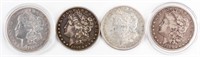 Coin 4 Morgan Dollars 1879-O. 90-S, 97-O 1921