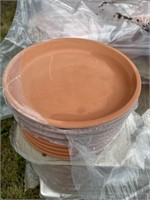 Set of 8 -1 foot diameter Terra Cotta saucers