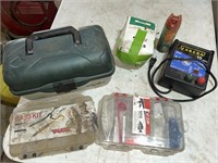 Fishing kits, electric fence box, nails