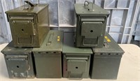 W - LOT OF 6 EMPTY AMMO BOXES (H6)