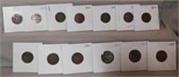 (13) Assorted Indian Head Cents.