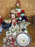 Christmas Snowman decorations, figurines, lights,