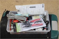 SMALL TOTE OF MISC. TOOLS