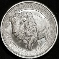 2 Troy Oz .999+ Fine Silver MintID Buffalo Round