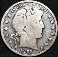 1903-S Barber Silver Half Dollar from Set