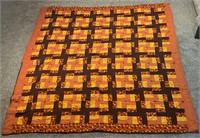 75inx86in Handmade Fall Leaves Quilt