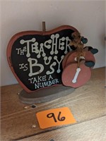 Wooden Teacher Desk Sign