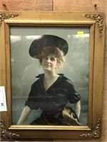 Early Framed Portrait of Woman With Sidearm