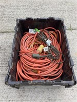 Tote of 5 Extension Cords