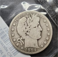 1914-S Barber Half Dollar