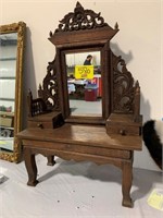 ANTIQUE CARVED WOOD DOLL DRESSER